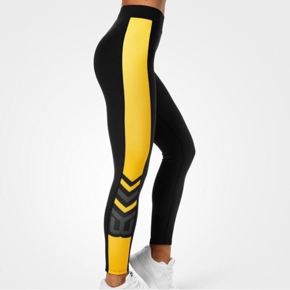 Better Bodies XS Chrystie High Black and Yellow Tights - Picture 5 of 7